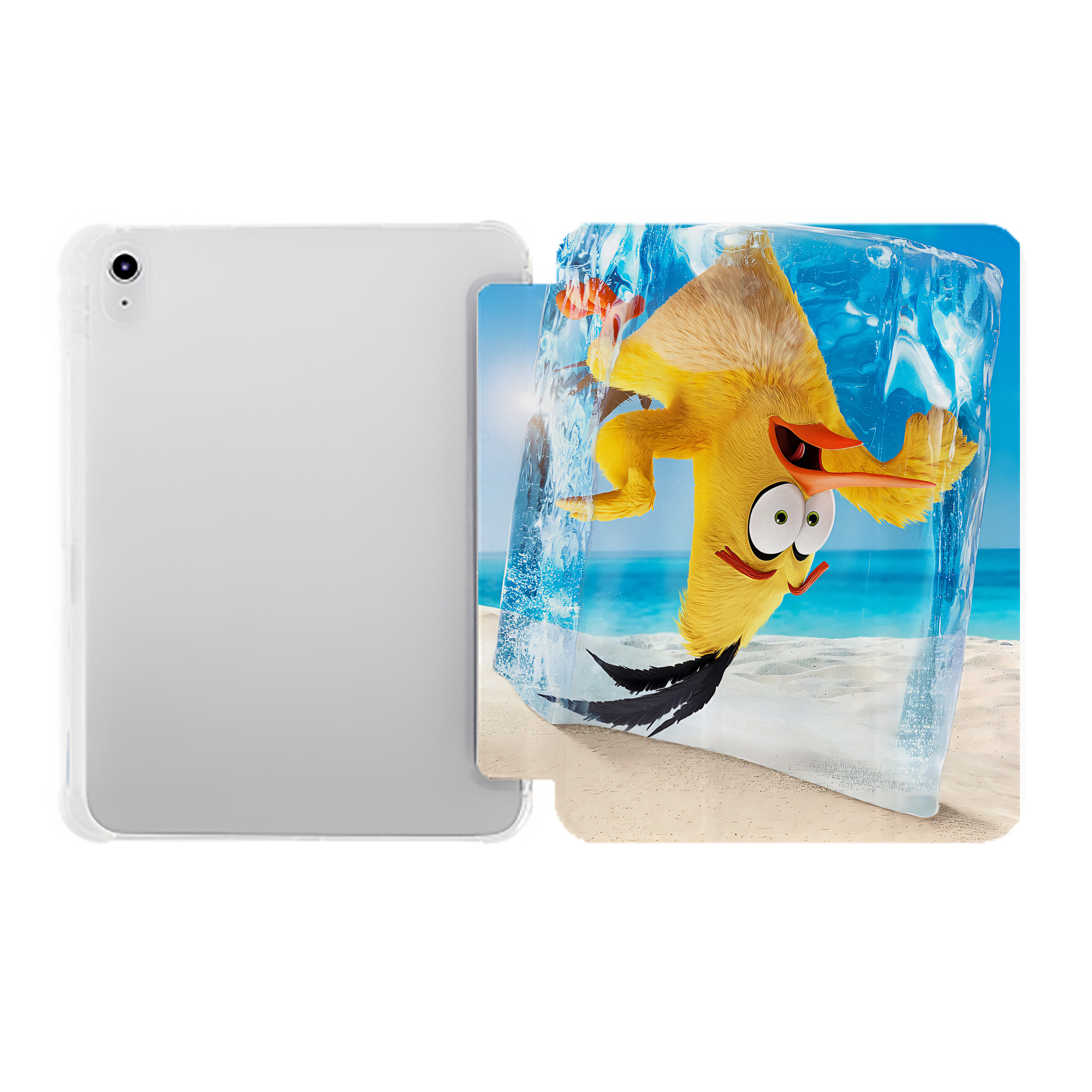 （画像用） Angry Birds アングリーバード IPad ケース ペン収納付き 三つ折りスタンド PUレザー×シリコン 対応機種9.5/10.5/10.9インチ